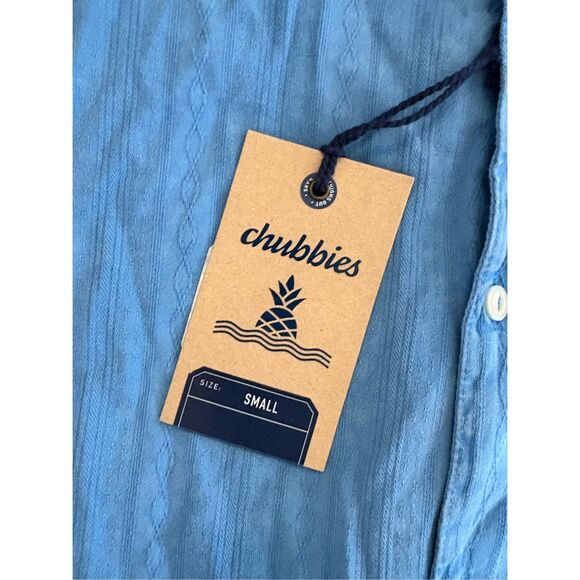 NWT Chubbies The Biscuits and Navy Jacquard Sunday Shirt Size Small - Picture 4 of 8